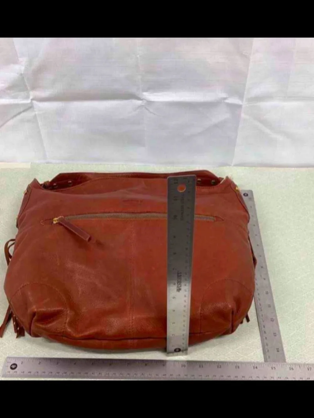 Genuine leather purse with fringe detail - NWT - American Leather Co